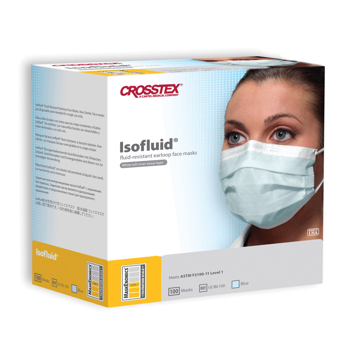 Isofluid Earloop Masks Level 1 Blue 100Bx