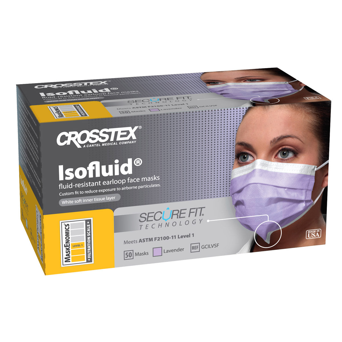 Securefit Isofluid Mask Level 1 Lavender 50Bx