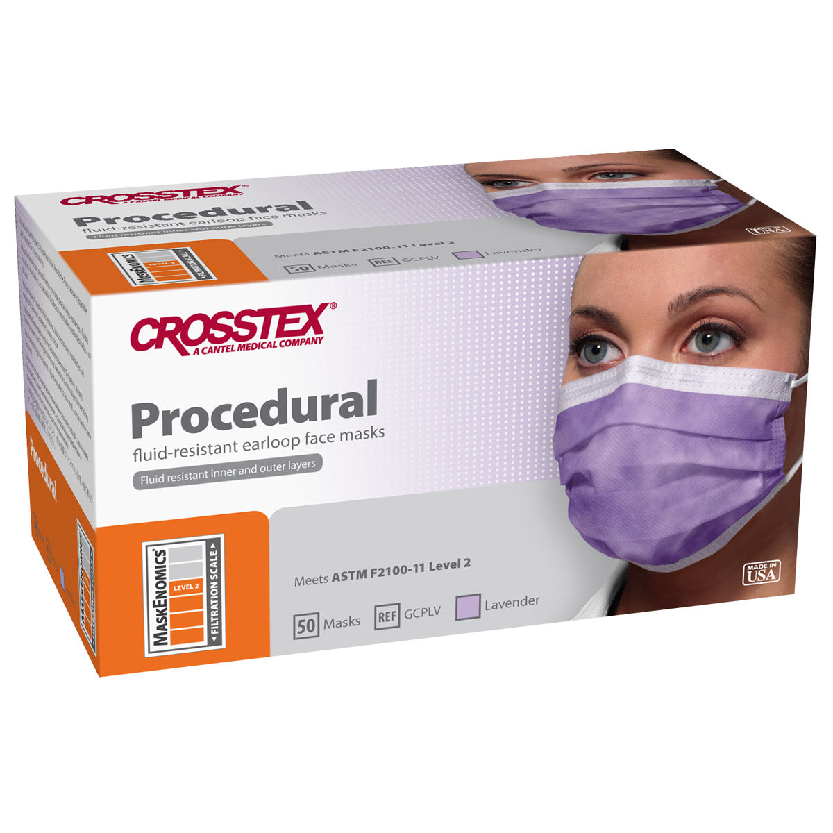 SecureFit Earloop Masks Lavender 50/Bx ASTM 2