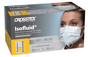 SecureFit Isofluid Earloop Mask Blue 50/Bx ASTM 1