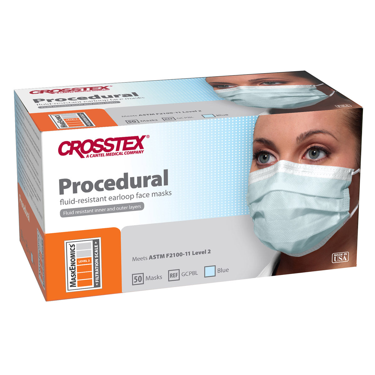 Procedural Earloop Masks Level 2 Blue 100Bx