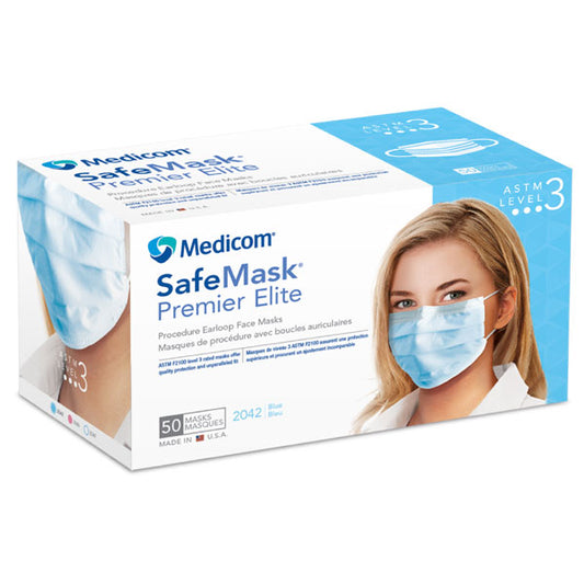 SafeMask Premier Elite Proshield Face Mask Level 3 Blue 25Bx